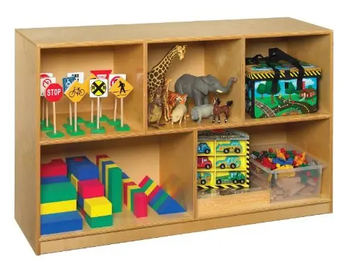 Childcraft 1318391 Mobile Double Sided Book Display//Shelf Storage 36 x 20 x 30 Wood Natural Wood Tone