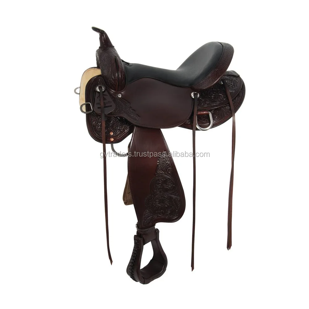 Adults Outdoor Sports English Style Leather Made Horse Riding Saddles