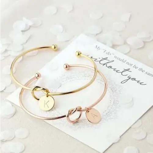 Female Personality Jewelry New Fashion women men lovers bracelet Hot Rose Gold/Silver Alloy Letter Charm Bracelet