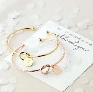 Female Personality Jewelry New Fashion women men lovers bracelet Hot Rose Gold/Silver Alloy Letter Charm Bracelet