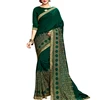 Rich Taste Wearing This Attractive Saree In Forest Green Color.