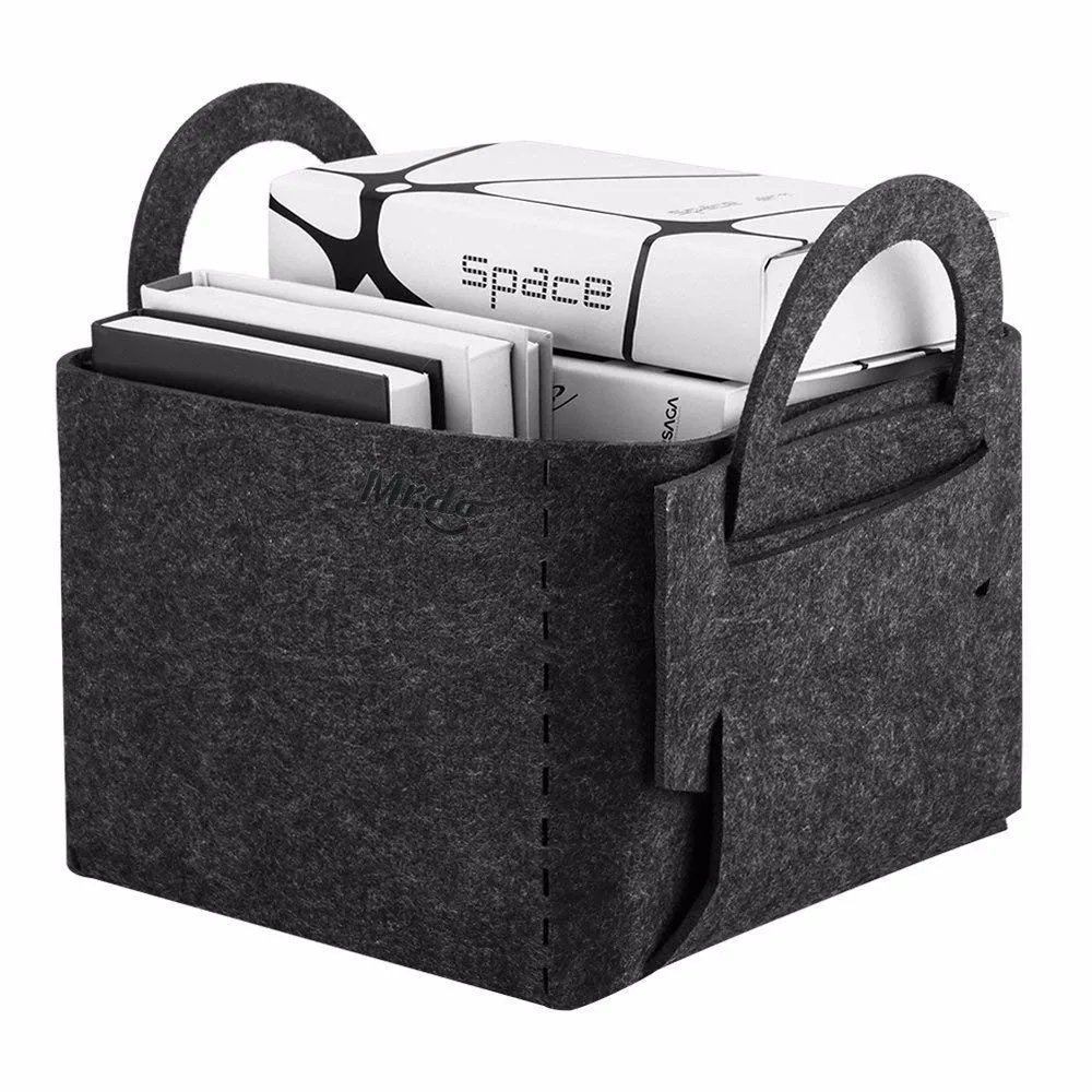 Custom Foldable Large Wool Felt Storage Basket Firewood Felt Laundry