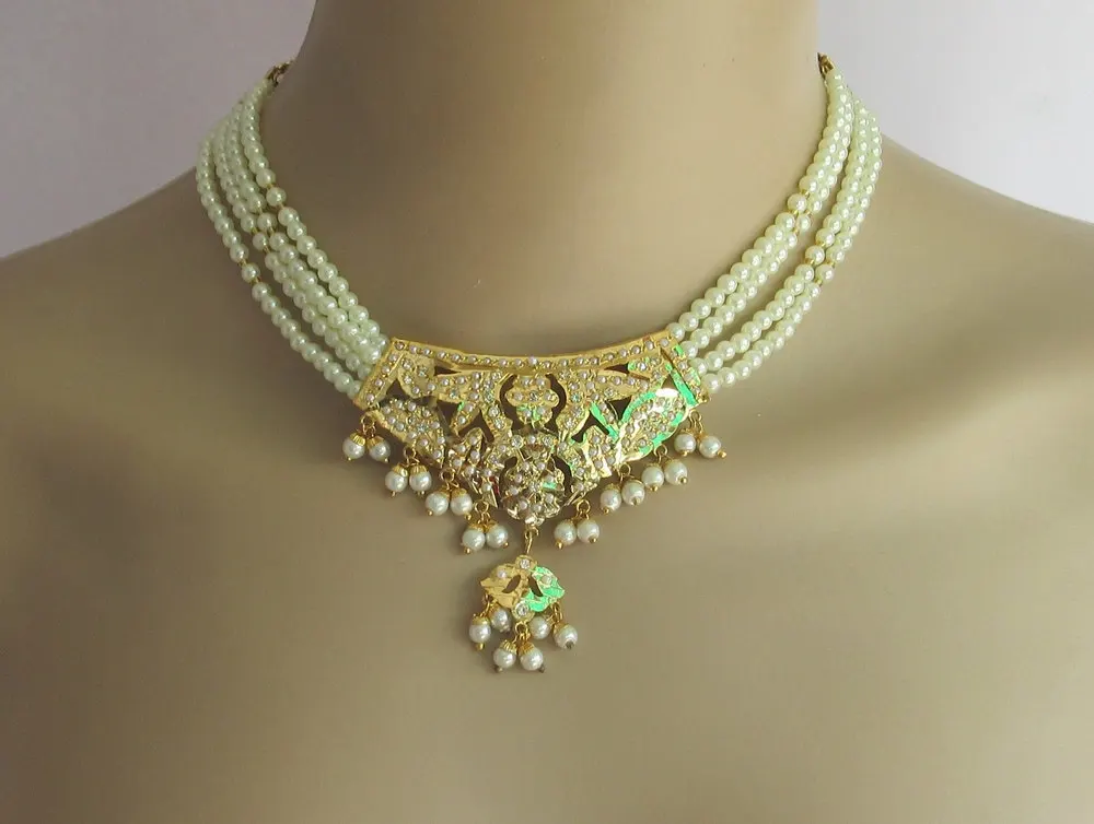 pearl gold necklace sets