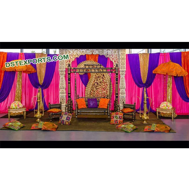 Muslim Pakistani Mehandi Stage Decor Set,Mehndi Stage Decoration,Wedding Stages Decorations , Buy Indian Wedding Stages Decorations,Asian Wedding