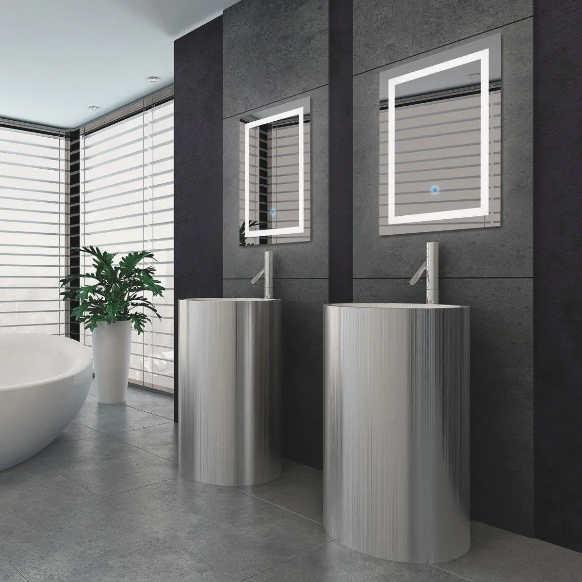 High Quality Square Frame Illuminated Infinity Mirror Touch Screen Led