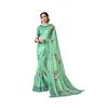 Trendy Mint Chiffon Printed Regular Wear Saree