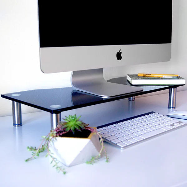Tempered Glass Computer Monitor Stand Desktop Riser Desktop Monitor