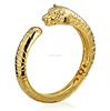 Fine Jewelry 22 Kt Solid Yellow Gold Tiger Face Cuff Men's Wrist Bracelet 85.760 Grams