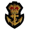 Bullion wire blazer badge Swedish hand embroidered emblem Army Navy crest badge