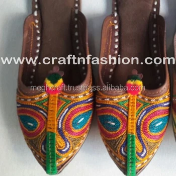 Boho Gypsy Multi Colored Leather Khussa 