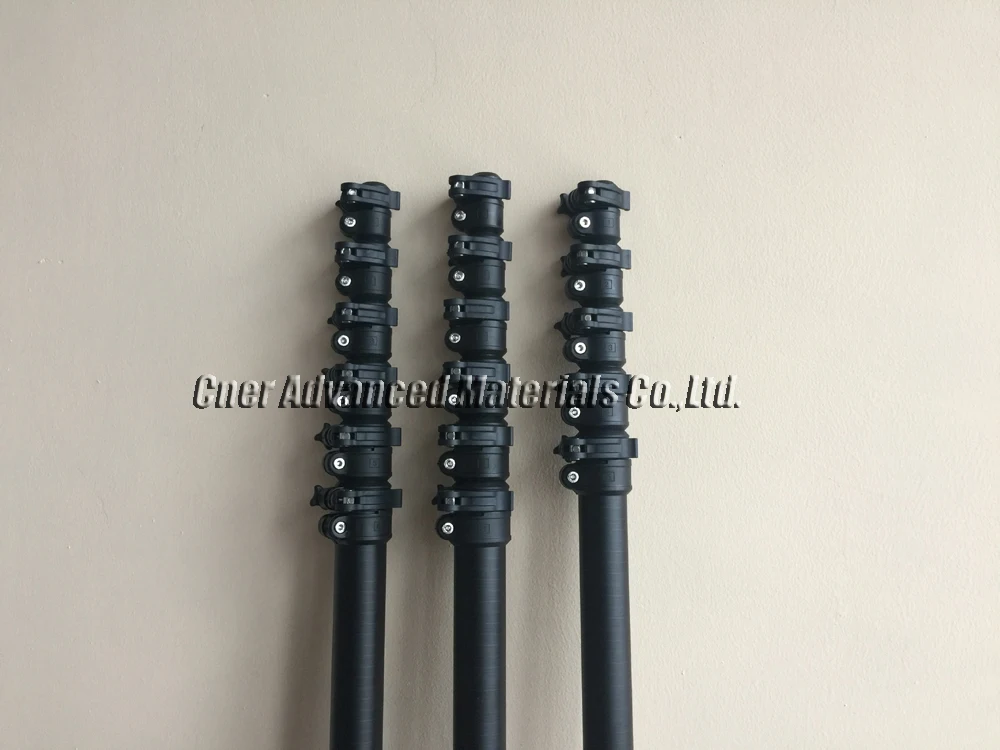 Customize Window cleaning/Solar panel cleaning telescopic pole with clamps