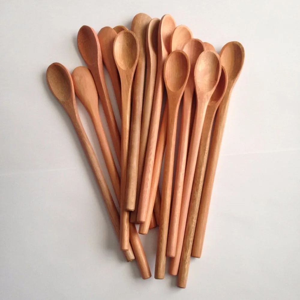 Coconut Wood Salt And Pepper Holder Stand Set With Mini Spoon/condiment