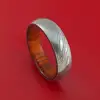 DAMASCUS STEEL RING WITH COLOR WOOD