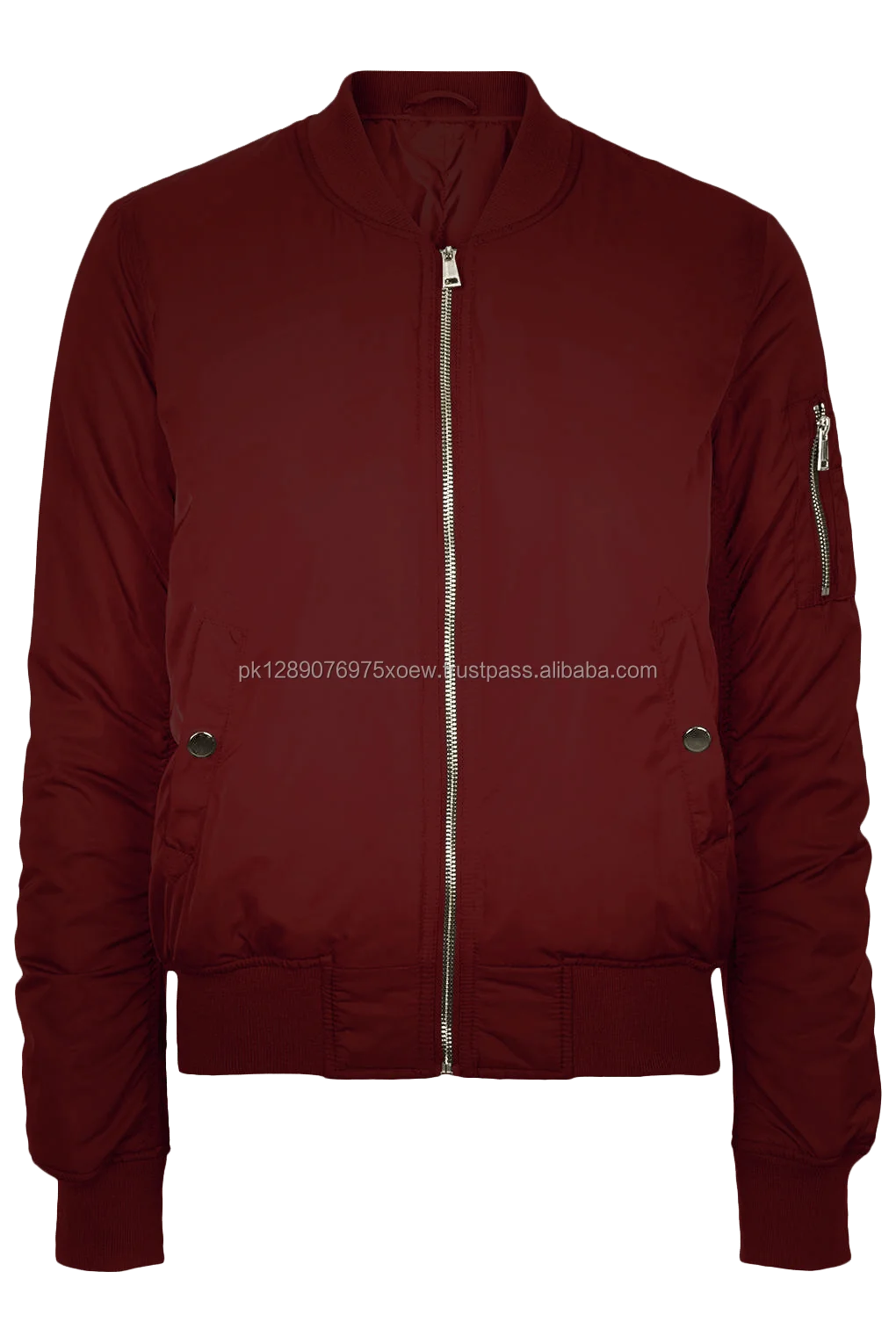 Zipper Style Sleeve And Front Blank Bomber Jacket,Wholesale Lightweight Nylon Bomber Jacket