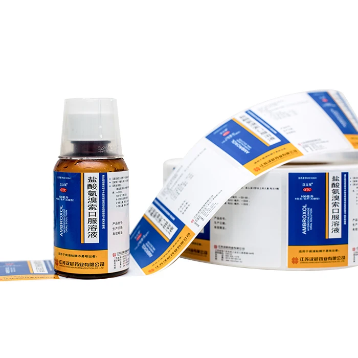 Medical Use Custom Printed 30 Ml Pill Bottle Labels Maker Adhesive
