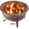 Outdoor Copper Finish Bowl Fire Pit Iron Black Stand