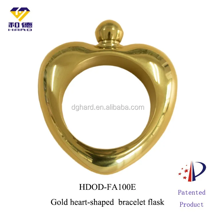 New Products Silver Stainless Steel Heart Shape Bracelet Flask Sex