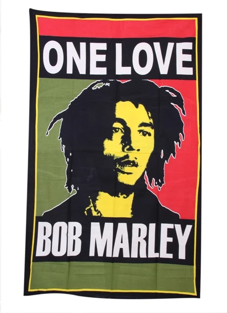 one love bob marley indian cotton fabric boho bohemian hippie