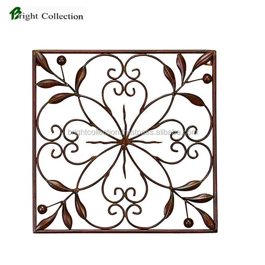Indian Metal Wall Art Metal Flower Wall Decoration Rustic Metal Wall