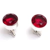 father's day handcrafted fashion 925 sterling silver plated garnet quartz cufflinks