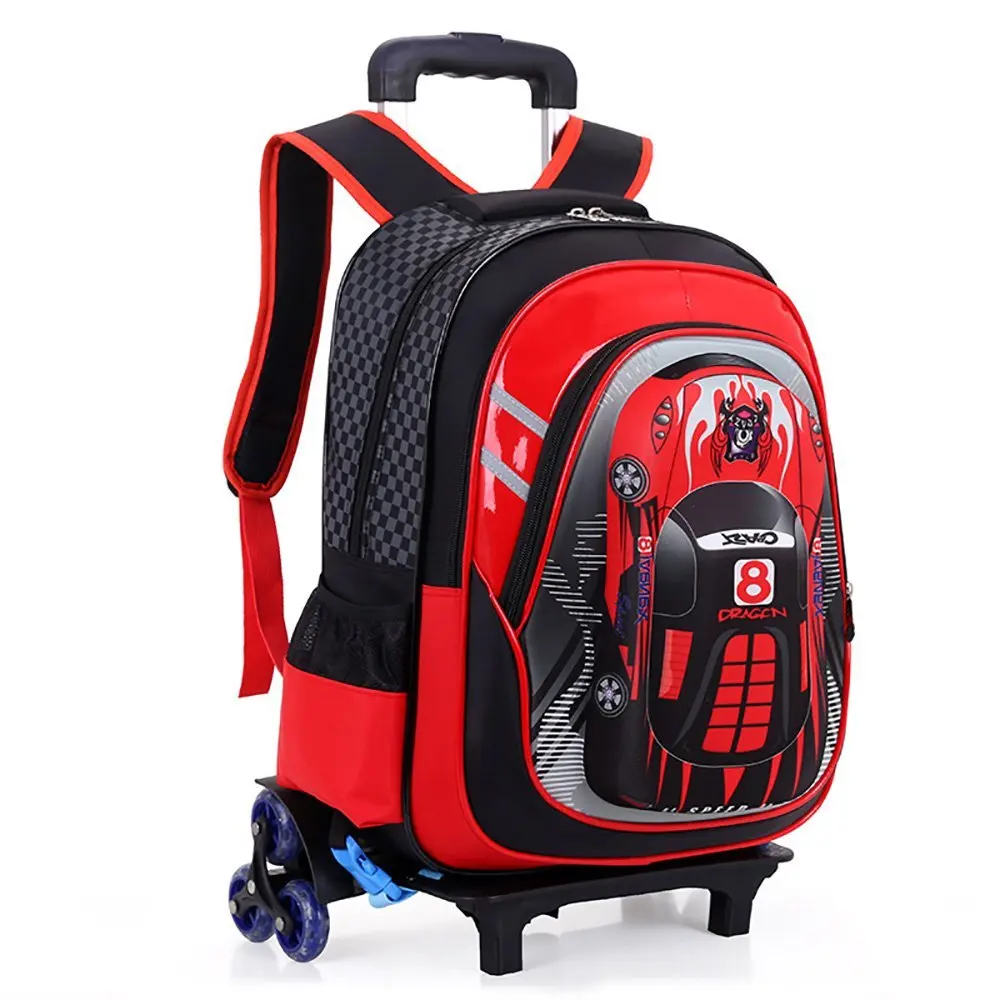 6 Wheels LYLN Rolling Backpack Girls Backpack with Wheels Removable