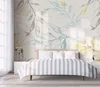 Nordic style leaves bedroom home decoration background 3d simple design wallpaper