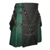 MENS GREEN AND BLACK CANVAS CARGO STYLISH UTILITY KILT