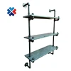Industrial Retro Wall Mount iron Pipe Shelf DIY Open Bookshelf 1/2" retro flanges malleable fitting 4 hole flange for furniture