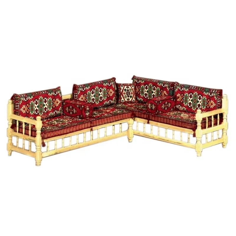 Ottoman Style Oriental Corner Seating Floor Cushion Set With