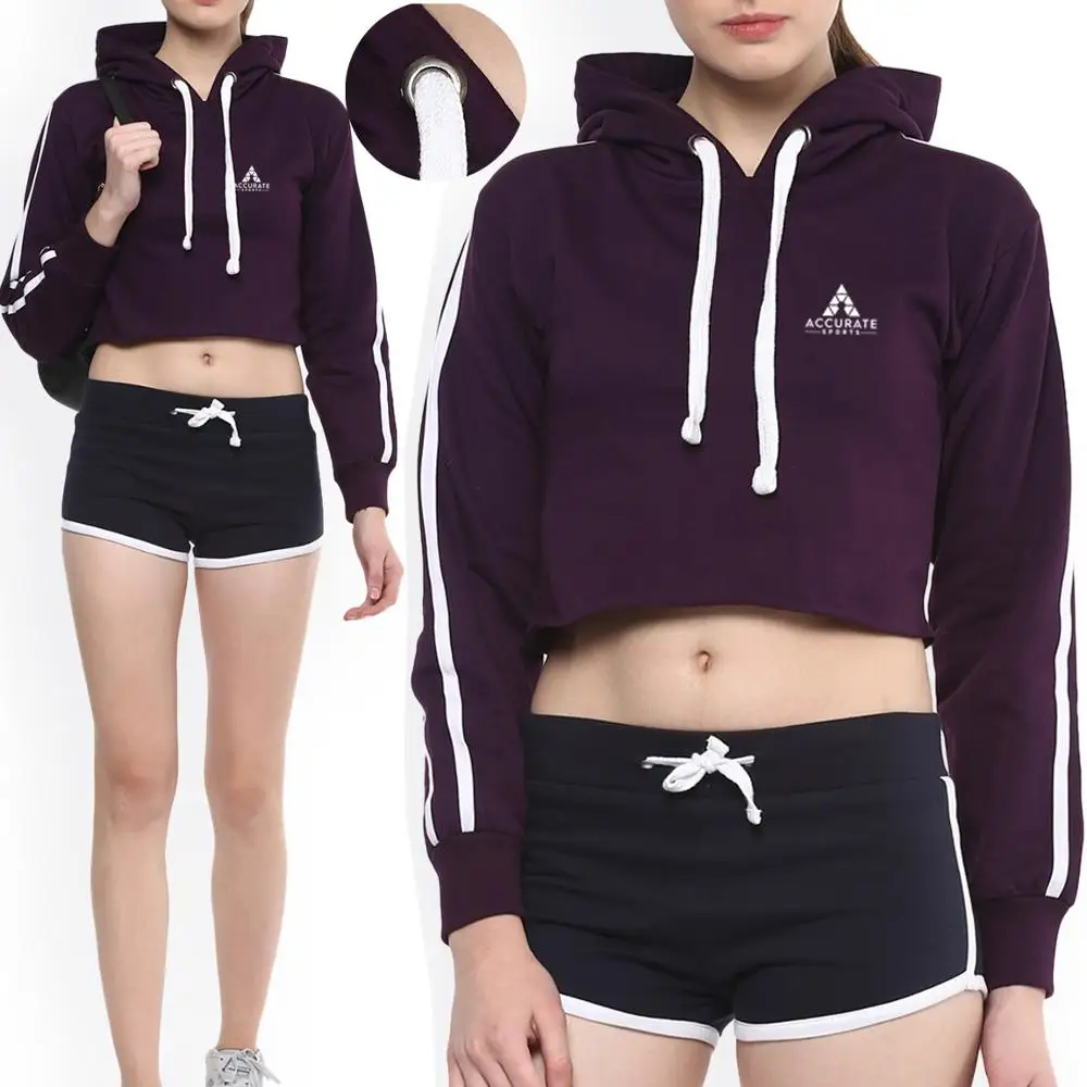 purple crop top hoodie