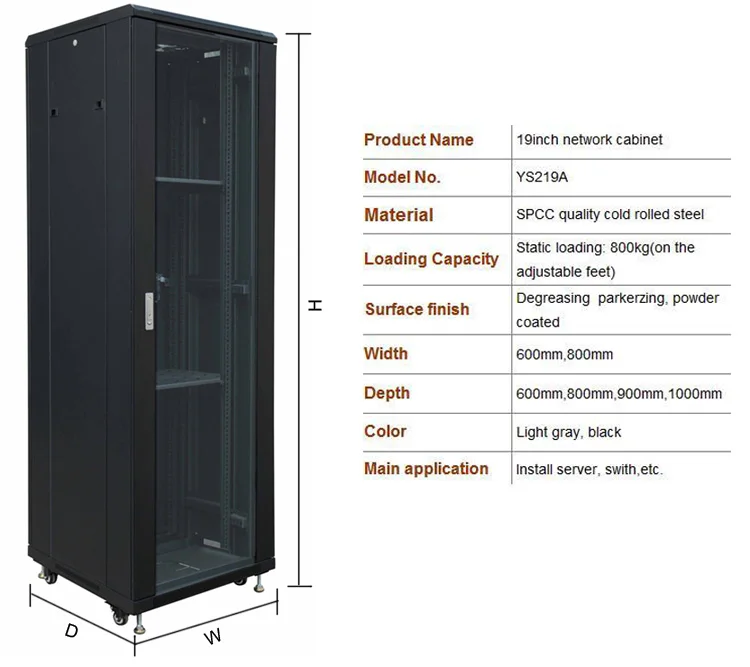 Proper Price 19 Server 22u 27u 35u Dimensions Rack Cabinets With