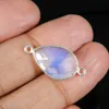 Ethiopian Opal 24x12mm Pear Faceted 1.24 Gram 925 Sterling Silver Double Loop Connector, Handmade Silver Jewellery IG10689
