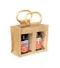 JUTE COSMETIC GIFT BAGS WITH CLEAR PVC WINDOW