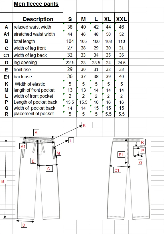 waist width pants