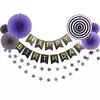 Happy Birthday Banner carnival colorful rainbow hanging tissue paper set baby shower wall party decoration