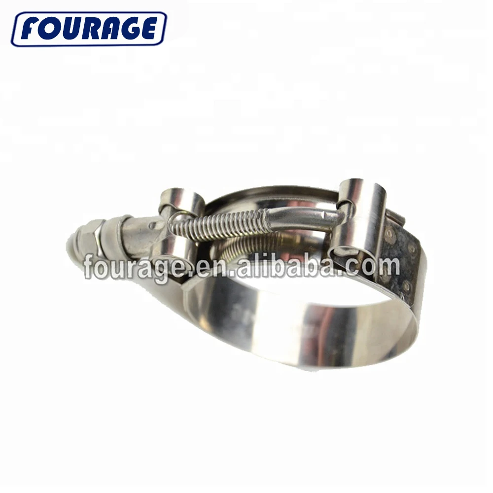 Heavy Duty High Torque T-Bolt Pipe Clamps Strong 304SS Stainless Steel Hose Clip 