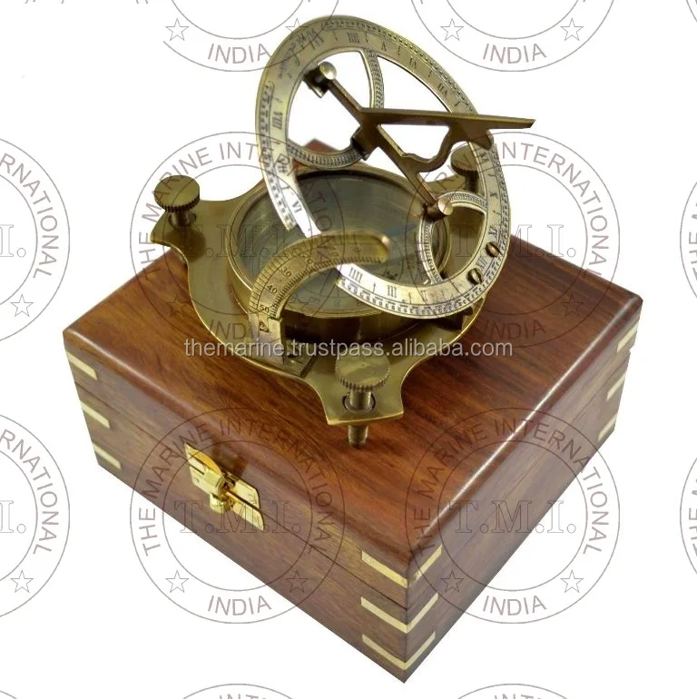Pocket Sundial compass Collectable Brass Sundial /& Compass