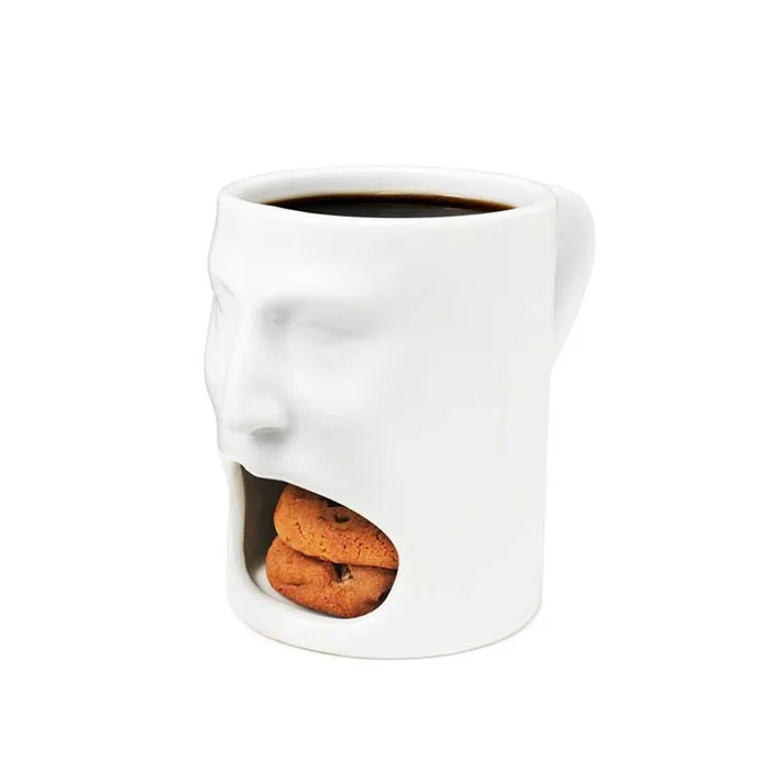 Factory Price Personalized 3d Biscuit Cup Ceramic Coffee Mug With