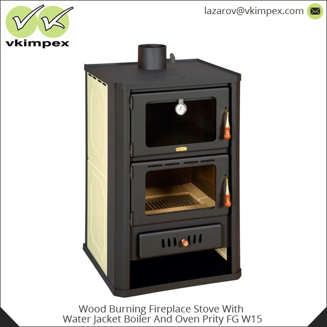 Wood Burning Fireplace Stove With Water Jacket Boiler And Oven