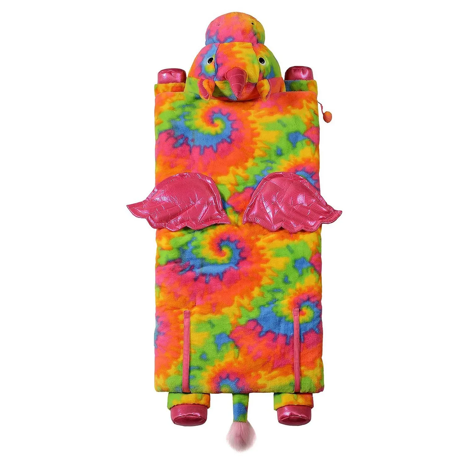 Kids Plush Animal Slumber/Sleeping Bag with Super-Soft Cozy Faux Fur (Tie Die Unicorn)