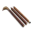 36" Antiqued Brass Fish Handle Hard Wood Shaft Walking Stick Cane
