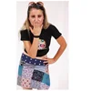 Reversible Women Patch Wrap Skirt