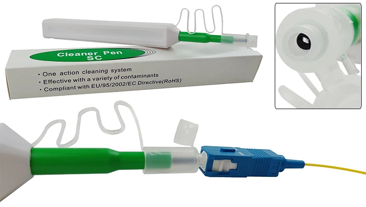 one-click 2.5mm Cleaning Adapter One Click Sc Optical Fiber Cleaner Pen 800+ times lifetime