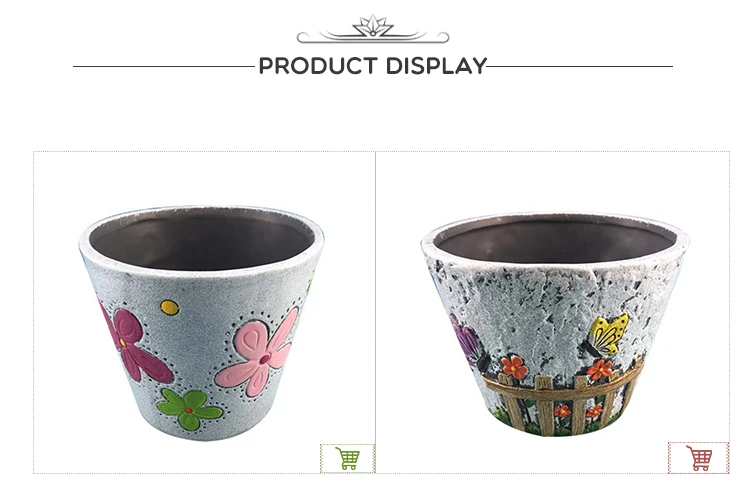 Outdoor Artificial Colorful Cement Antique Flower Pot - Buy Artificial