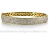 New Design 3.00 Tcw 100% Real Natural Round Cut VS2 Clarity G Color White Diamonds Yellow Gold Bangle Bracelet at factory Price