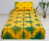 Indian handmade dyed bedspread with pillow cover kids room bright color cotton shibori bedding set