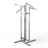 Slant straight arm 4 way clothing display rack