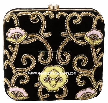 embroidered clutch purse