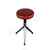 Vintage Industrial Iron Custom Height Leather Stool, Antique Home Stool With Leather Padded Seat