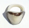 Tagua Nut Palm Carved Rings Natural Color Vegetable Ivory Handcrafted Jewelry for Women, Ecuador